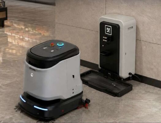 Commercial Robot Floor Cleaner With Base Station Discharge Water